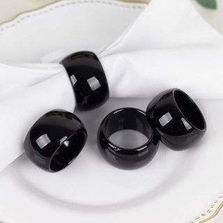 Durable and Stylish Metallic Black Acrylic Napkin Rings for Any Event Durable and Stylish Metallic Black Acrylic Napkin Rings for Any Event