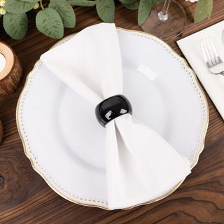 Create an Unforgettable Table Setting with our Shiny Metallic Black Acrylic Napkin Rings Create an Unforgettable Table Setting with our Shiny Metallic Black Acrylic Napkin Rings