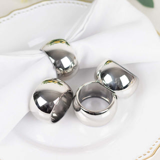 Shiny Metallic Silver Acrylic Napkin Rings: The Perfect Addition to Your Table Decor Shiny Metallic Silver Acrylic Napkin Rings: The Perfect Addition to Your Table Decor