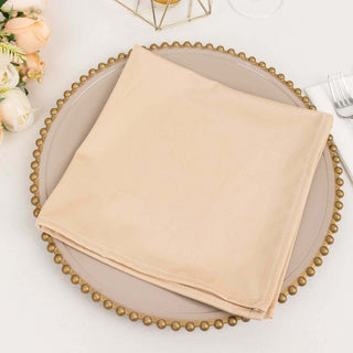 Create Memorable Tablescapes with Beige Premium Scuba Cloth Napkins Create Memorable Tablescapes with Beige Premium Scuba Cloth Napkins