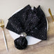 5-Pack Black Scuba Polyester Napkins with Rhinestone Accents – 20x20inch