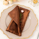 5 Pack Cinnamon Brown Seamless Satin Cloth Dinner Napkins, Wrinkle Resistant - 20inch