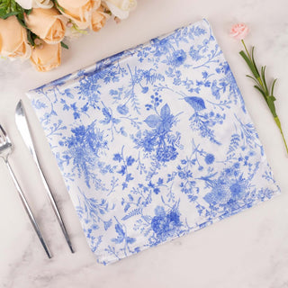 Transform Your Table with White Blue French Toile Satin Napkins Transform Your Table with White Blue French Toile Satin Napkins