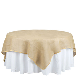 Natural Rustic Burlap Jute Square Table Overlay - Enhance Your Outdoor Event