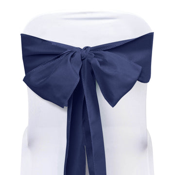 5 Pack 6"x108" Navy Blue Polyester Chair Sashes