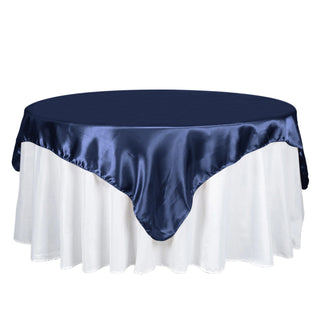 Elevate Your Event Decor with the Navy Blue Square Tablecloth
