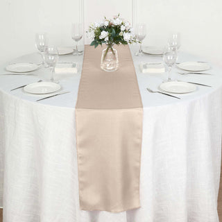Elevate Your Event with the Nude Polyester Table Runner Elevate Your Event with the Nude Polyester Table Runner