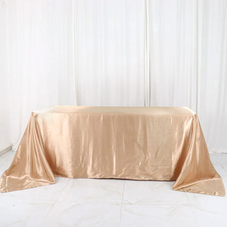 Elegant Nude Satin Tablecloth for Stunning Events