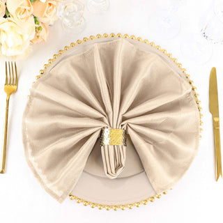 Elegant Nude Seamless Cloth Dinner Napkins for a Sophisticated Tablescape
