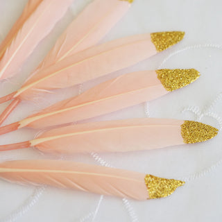 Add a Touch of Glamour with Glitter Gold Tip Turkey Feathers