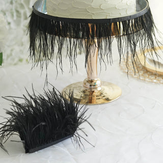 Event Decor with Black Feather Fringe Event Decor with Black Feather Fringe