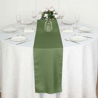 Elevate Your Event with the Olive Green Polyester Table Runner Elevate Your Event with the Olive Green Polyester Table Runner