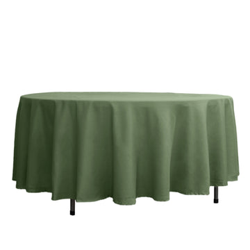 108" Olive Green Seamless Polyester Round Tablecloth