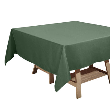 70"x70" Olive Green Square Seamless Polyester Tablecloth