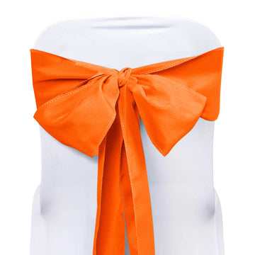 5 Pack 6"x108" Orange Polyester Chair Sashes