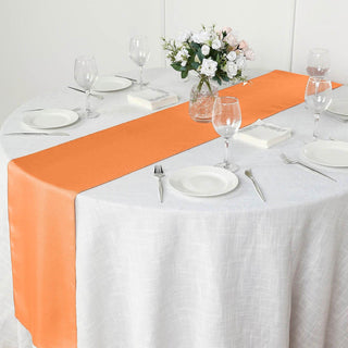 Durable and Hassle-Free Orange Polyester Table Runner Durable and Hassle-Free Orange Polyester Table Runner