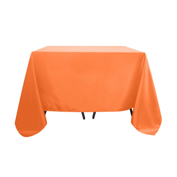 90"x90" Orange Seamless Square Polyester Tablecloth