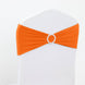 5 pack | 5"x14" Orange Spandex Stretch Chair Sash with Silver Diamond Ring Slide Buckle