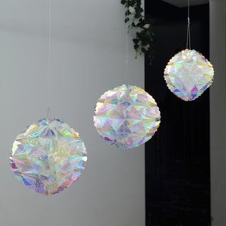 Elevate Your Event Decor with Iridescent 3D Round Hanging Honeycombs