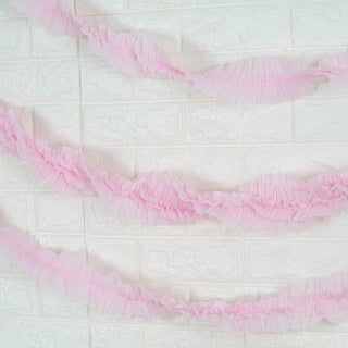 Blush Ruffled Paper Streamer Rolls Blush Ruffled Paper Streamer Rolls