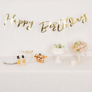10ft Pre-Strung Metallic Gold Foil Happy Birthday Banner 10ft Pre-Strung Metallic Gold Foil Happy Birthday Banner