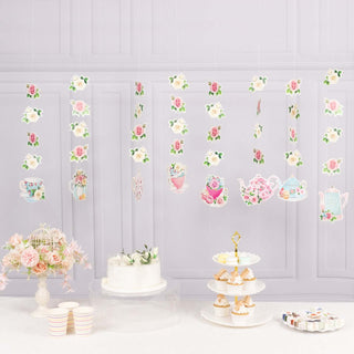 Beautiful Floral Tea Party Garland Beautiful Floral Tea Party Garland