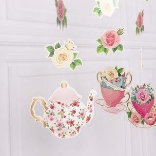 Versatile Decorating Options with Teapot Floral Paper Garland Versatile Decorating Options with Teapot Floral Paper Garland