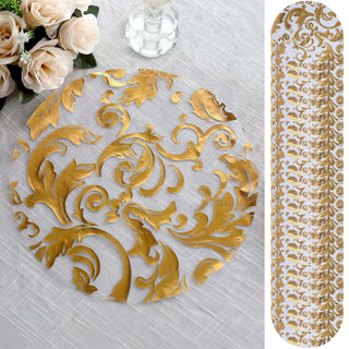 Sheer Organza Placemats with Metallic Gold Design Sheer Organza Placemats with Metallic Gold Design