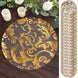 50-Pack Table Placemats Swirl Foil Floral Design Metallic Gold Round - Sheer Organza Disposable Mats