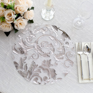 Add a Touch of Elegance to Your Dining Table with Metallic Silver Sheer Organza Placemats