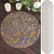 50-Pack Table Placemats Embossed Foil Flower Design Metallic Gold Round