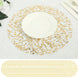 50-Pack Table Placemats Gold Foil Leaf Vine Design White Round