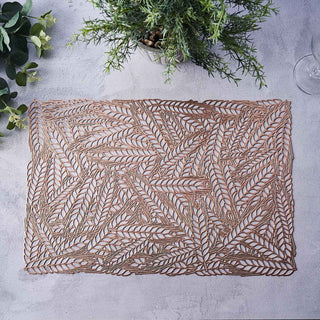 Add Elegance to Your Table with Rose Gold Metallic Non-Slip Placemats