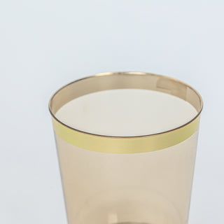 <strong>Versatile Crystal Amber Gold Rim Disposable Cups</strong> <strong>Versatile Crystal Amber Gold Rim Disposable Cups</strong>