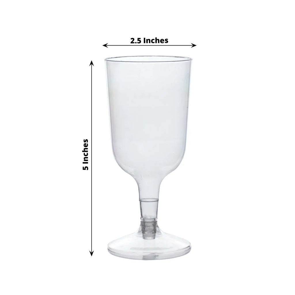 24pk Plastic Wine Glasses 6oz Clear