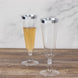 12 Pack 5oz Silver Rim Clear Plastic Champagne Glasses, Disposable