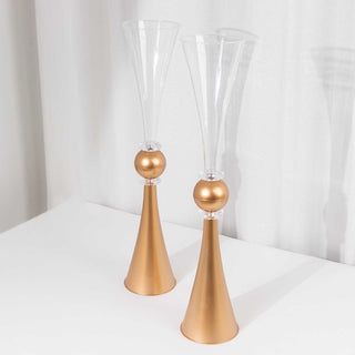 Transforming Events with Versatile Clear Gold Reversible Plastic Flower Vase Transforming Events with Versatile Clear Gold Reversible Plastic Flower Vase