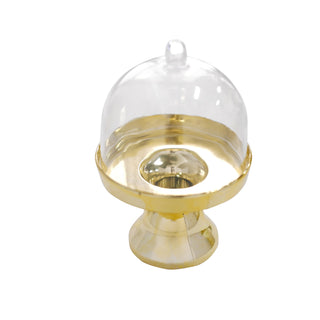 Clear Gold Fillable Mini Pedestal Cake Stand Favor Boxes