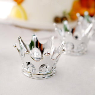 Sparkly Silver Fillable Mini Crown Candy Container Favor Boxes