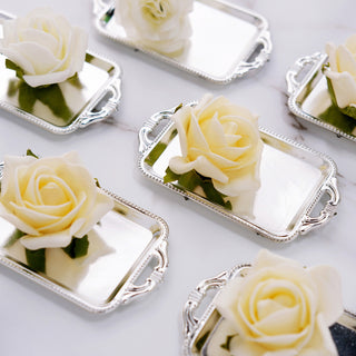 Elegant Silver Mini Rectangular Sweets and Treats Serving Platter