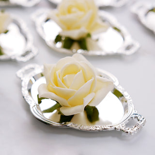 Elegant Silver Baroque Mini Oval Serving Platter Elegant Silver Baroque Mini Oval Serving Platter