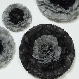 Charcoal Gray Giant Carnation 3D Paper Flowers - Perfect for Any Event Charcoal Gray Giant Carnation 3D Paper Flowers - Perfect for Any Event