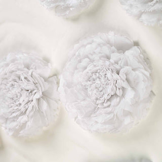 White floral decor petals arranged elegantly on a soft background.