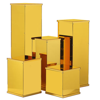 Versatile and Multipurpose Gold Mirror Acrylic Pedestal Risers