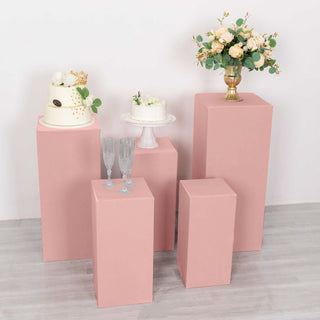 Elevate Your Displays with Dusty Rose Pedestal Covers