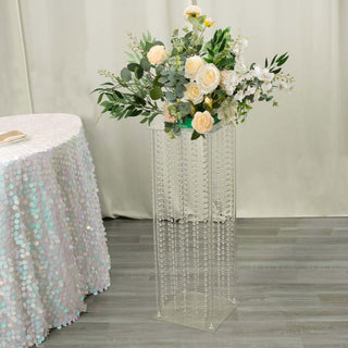 Elevate Your Event Decor with the 32" Heavy Duty Acrylic Flower Pedestal Stand Elevate Your Event Decor with the 32" Heavy Duty Acrylic Flower Pedestal Stand