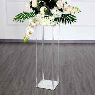 Elegant and Versatile: 32" Clear Acrylic Floor Vase Wedding Column Elegant and Versatile: 32" Clear Acrylic Floor Vase Wedding Column