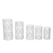 Set of 5 White Black Wave Mesh Cylinder Pedestal Prop Covers With Embroidered Sequins#whtbkgd