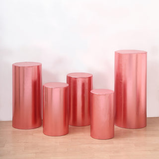 Add Elegance to Your Event with Metallic Rose Gold Pedestal Covers