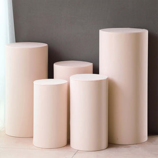 Create an Elegant and Timeless Event Experience with Blush Pedestal Pillar Prop Covers Create an Elegant and Timeless Event Experience with Blush Pedestal Pillar Prop Covers